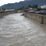 Río Segura en Orihuela por el puente de Ociopía, pasarela de Las Salesas y Puente Viejo (19 diciembre 2016)_1