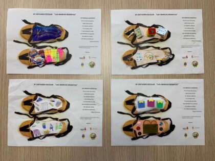 Estos son los cuatro trabajadores ganadores del certamen de Redován./TCVB Fallados los premios del IX Certamen Escolar 'Las abarcas desiertas' del colegio público 'Sagrados Corazones' de Redován