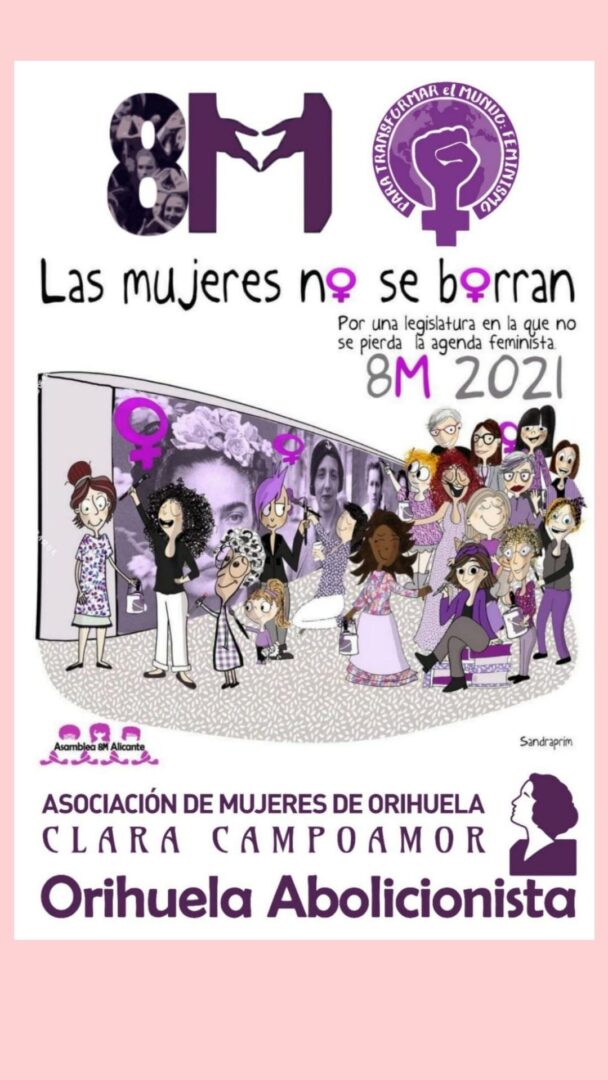 Orihuela, evento: Marcha-performance con lectura de manifiestos y colocación de pancarta para reivindicar igualdad y derechos de las mujeres en el Día Internacional de la Mujer, organizada por la asociación de mujeres ‘Clara Campoamor’ Orihuela, evento: Marcha-performance con lectura de manifiestos y colocación de pancarta para reivindicar igualdad y derechos de las mujeres en el Día Internacional de la Mujer, organizada por la asociación de mujeres ‘Clara Campoamor’