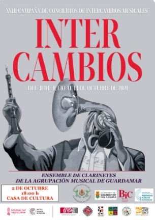 Guardamar del Segura, evento cultural: Concierto de 'Ensemble de clarinetes' de la Agrupación Musical de Guardamar, dentro de la XVIII Campaña de Intercambios Musicales