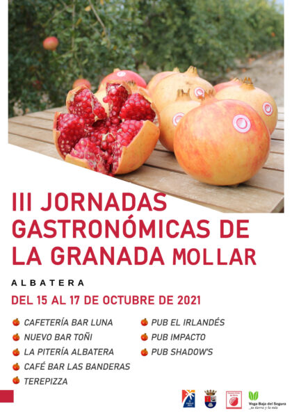 Albatera, evento: III Jornadas Gastronómicas de la Granada Mollar con ocho locales participantes, organizadas por la Concejalía de Turismo