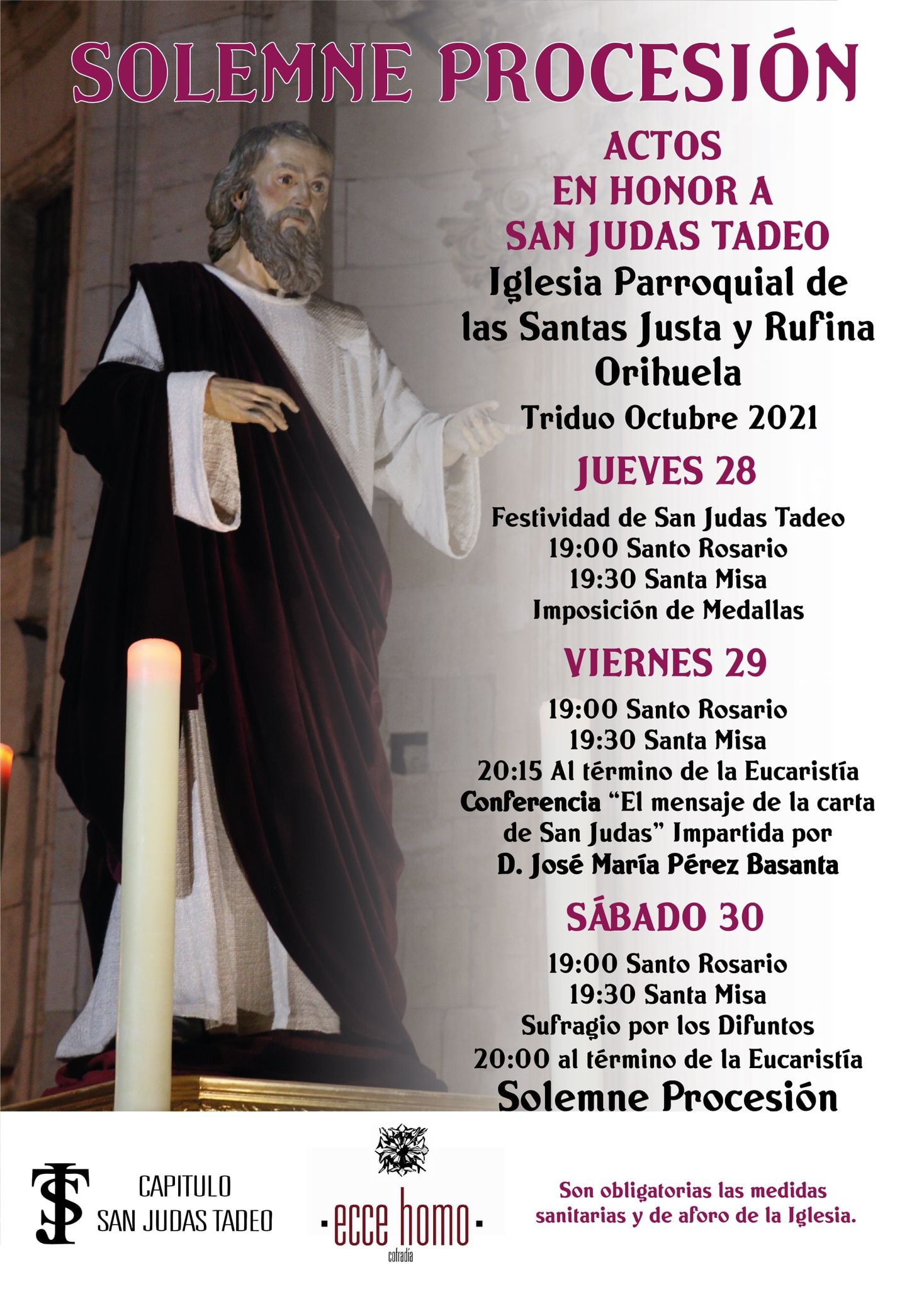 Orihuela: Celebración de la misa en los actos en honor a San Judas Tadeo