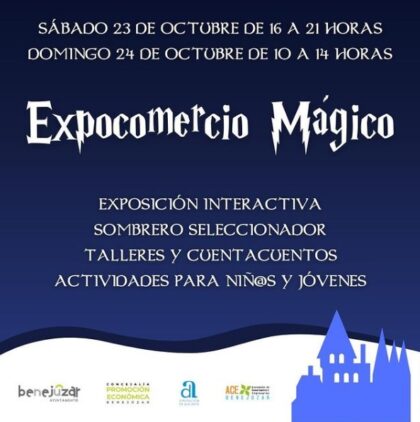 Los más pequeños podrán participar en 'Expocomercio mágico' con todo tipo de actividades relacionadas con la temática de 'Harry Potter'./TCVB 'Benejúzar Experience' vuelve en su sexta edición con actividades de forma presencial para fomentar el comercio y la gastronomía local tras rebajar las restricciones por la COVID-19