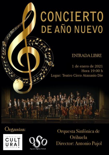 Orihuela, evento cultural: Concierto de Año Nuevo a cargo de la Orquesta Sinfónica de Orihuela (OSO), dentro del programa de actos organizados por la Concejalía de Cultura