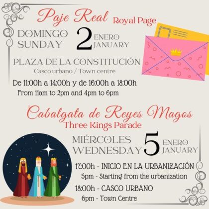 San Fulgencio, evento: Visita del paje real de los Reyes Magos de Oriente, dentro de los actividades de las fiestas navideñas organizadas por el Ayuntamiento