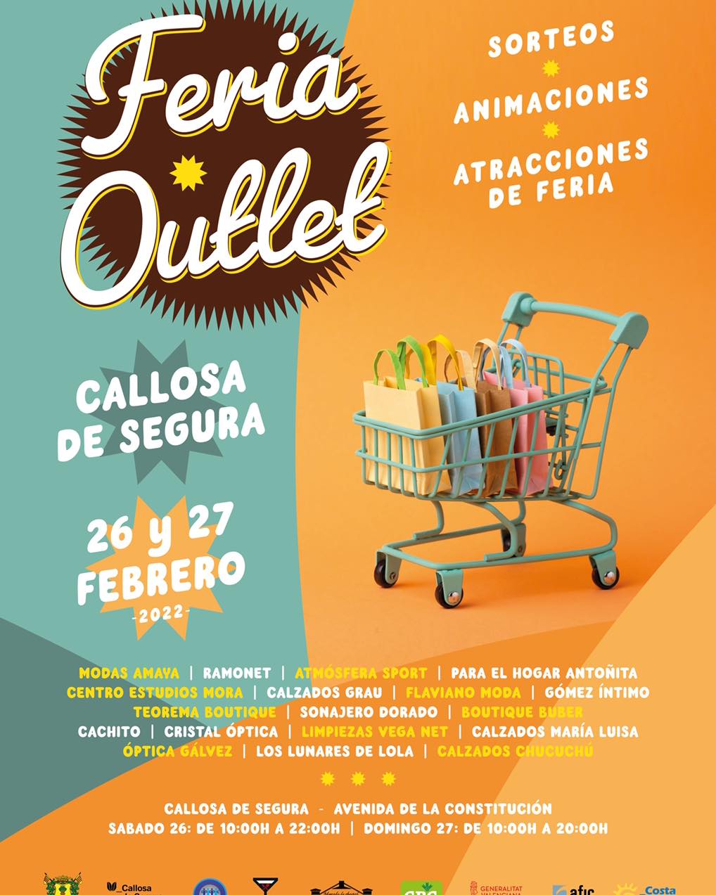de Segura: Outlet Costra Market con una veintena de comercios participantes y con sorteos animaciones y atracciones