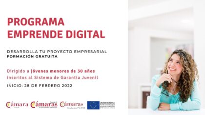 Orihuela, evento: Curso gratuito del programa 'Emprende digital', para jóvenes menores de 30 años, organizado por la Cámara de Comercio