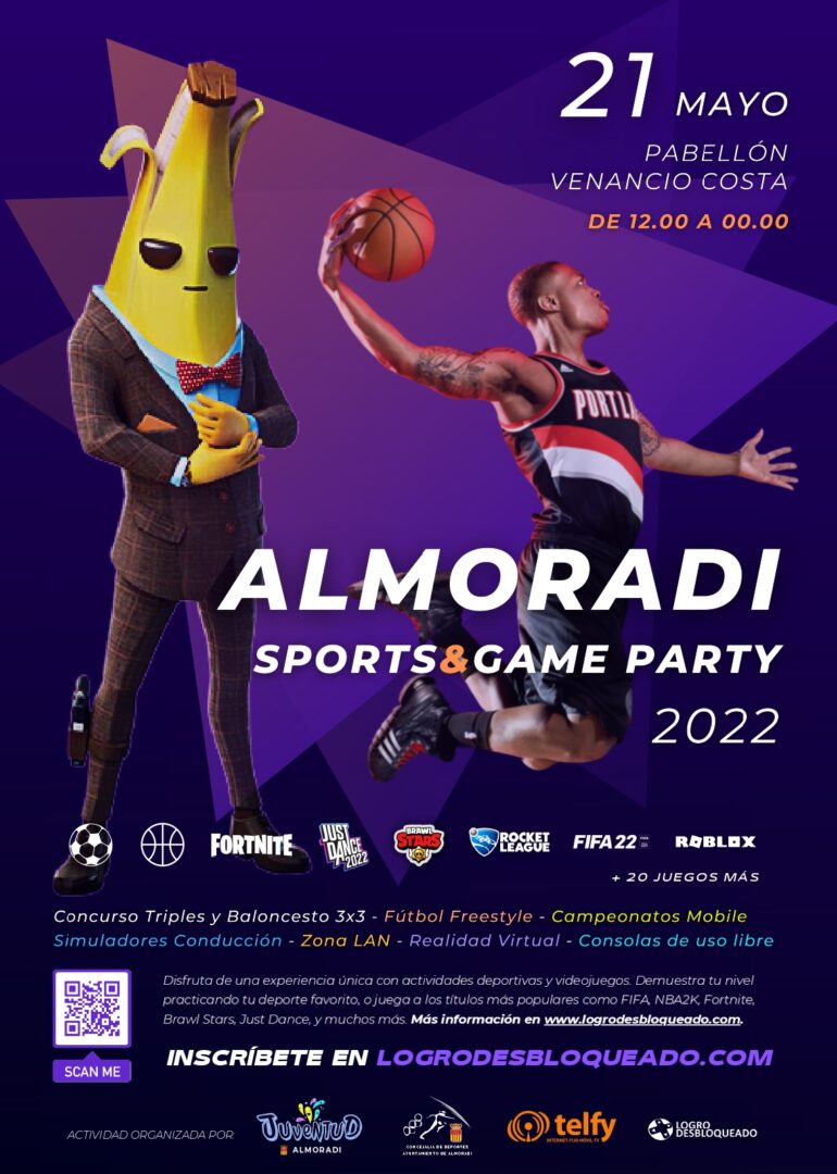 Almoradí, evento: 9ª Game Party con ‘Almoradí Sports & Game Party’ y nuevas actividades deportivas, organizado por la empresa especializada ‘Logro Desbloqueado’ y con la colaboración de las concejalías de Juventud y de Deportes Almoradí, evento: 9ª Game Party con ‘Almoradí Sports & Game Party’ y nuevas actividades deportivas, organizado por la empresa especializada ‘Logro Desbloqueado’ y con la colaboración de las concejalías de Juventud y de Deportes