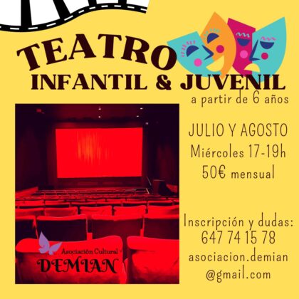 Torrevieja, evento: Inscripción al taller de teatro infantil y juvenil para edades de más de 6 años, organizado por la asociación cultural Demián