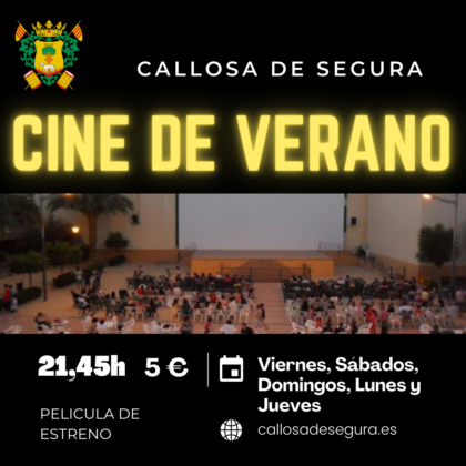 Callosa de Segura, evento cultural: Sesión de cine de estreno con la película española de dibujos animados 'Tadeo Jones 3. La tabla esmeralda' (2022), de Enrique Gato, dentro del 'Cine de verano' organizado por la Concejalía de Cultura