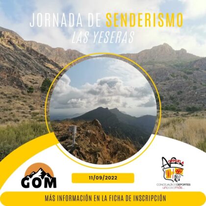 Orihuela, evento: Inscripción a la ruta senderista a Las Yeseras de la Sierra de Orihuela, dentro del programa de actividades en el medio natural organizado por el Grupo Oriolano de Montañismo (GOM) con la colaboración de la Concejalía de Deportes
