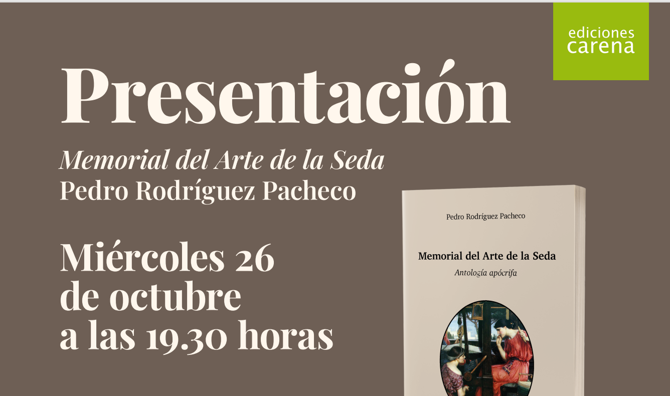 El escritor sevillano Pedro Rodríguez Pacheco presenta este miércoles en Orihuela su poemario 'Memorial del Arte de la Seda. Antología apócrifa'