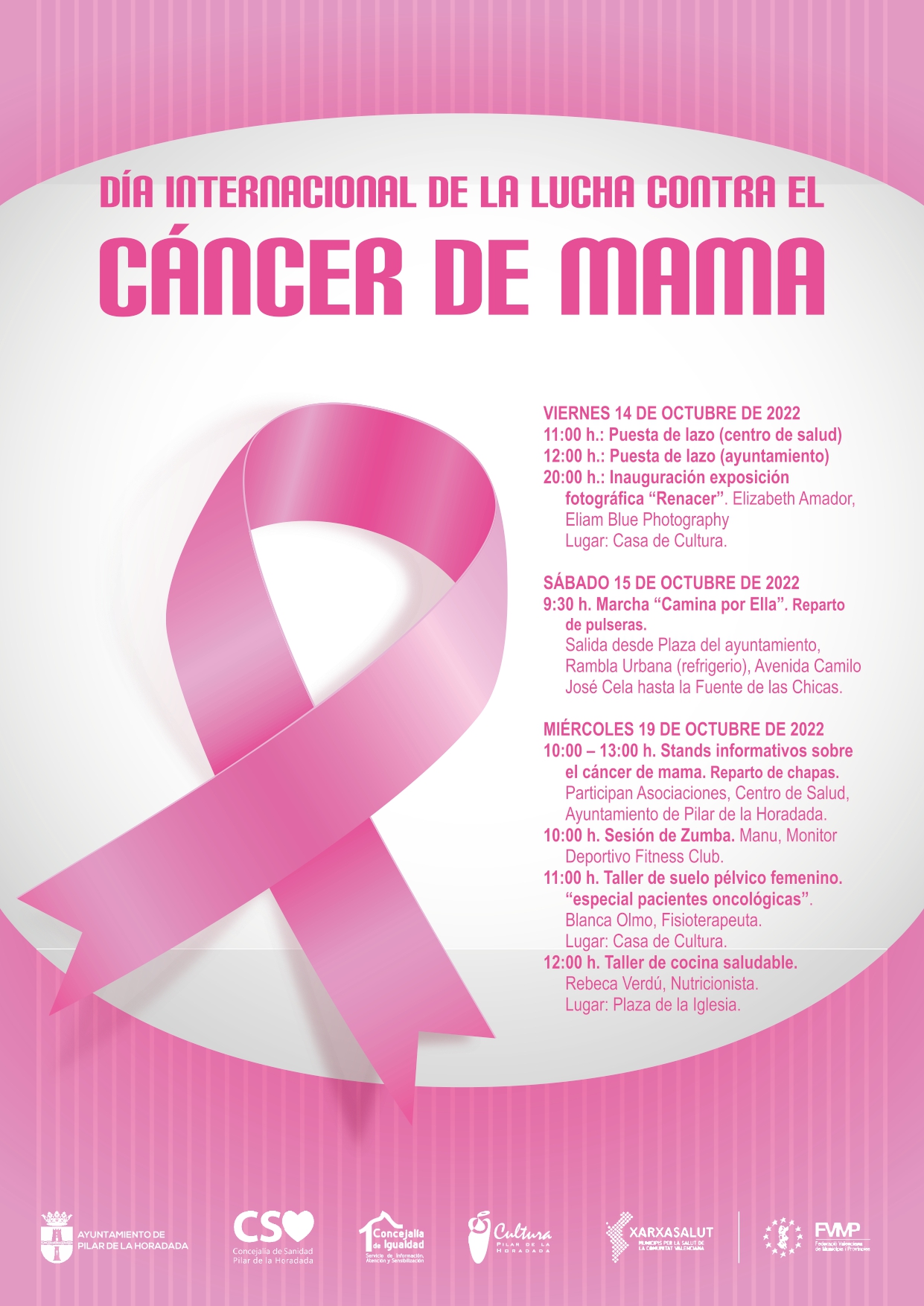 Pilar de la Horadada Stands informativos sobre el cáncer de mama