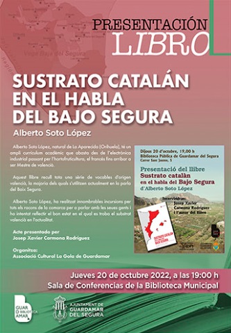 Guardamar del Segura, evento: Presentación del libro 'Sustrato catalán en el habla del Bajo Segura', dentro de la agenda municipal de octubre del Ayuntamiento