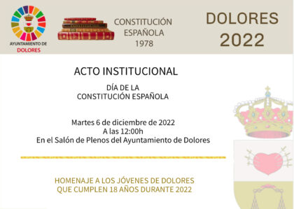 Dolores, evento: Acto institucional para la celebración del Día de la Constitución, organiazado por el Ayuntamiento