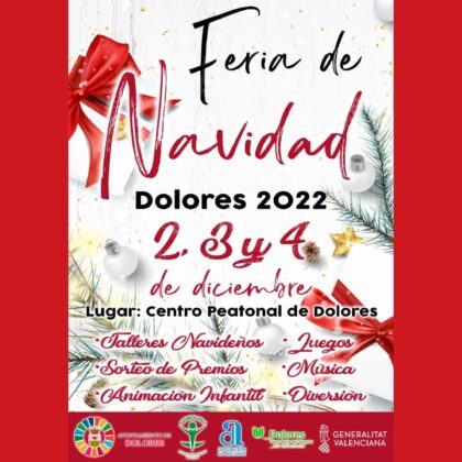 Dolores, evento: Feria de Navidad, con talleres navideños, sorteo de premios, animación infantil, juego y música, organizada por el Ayuntamiento