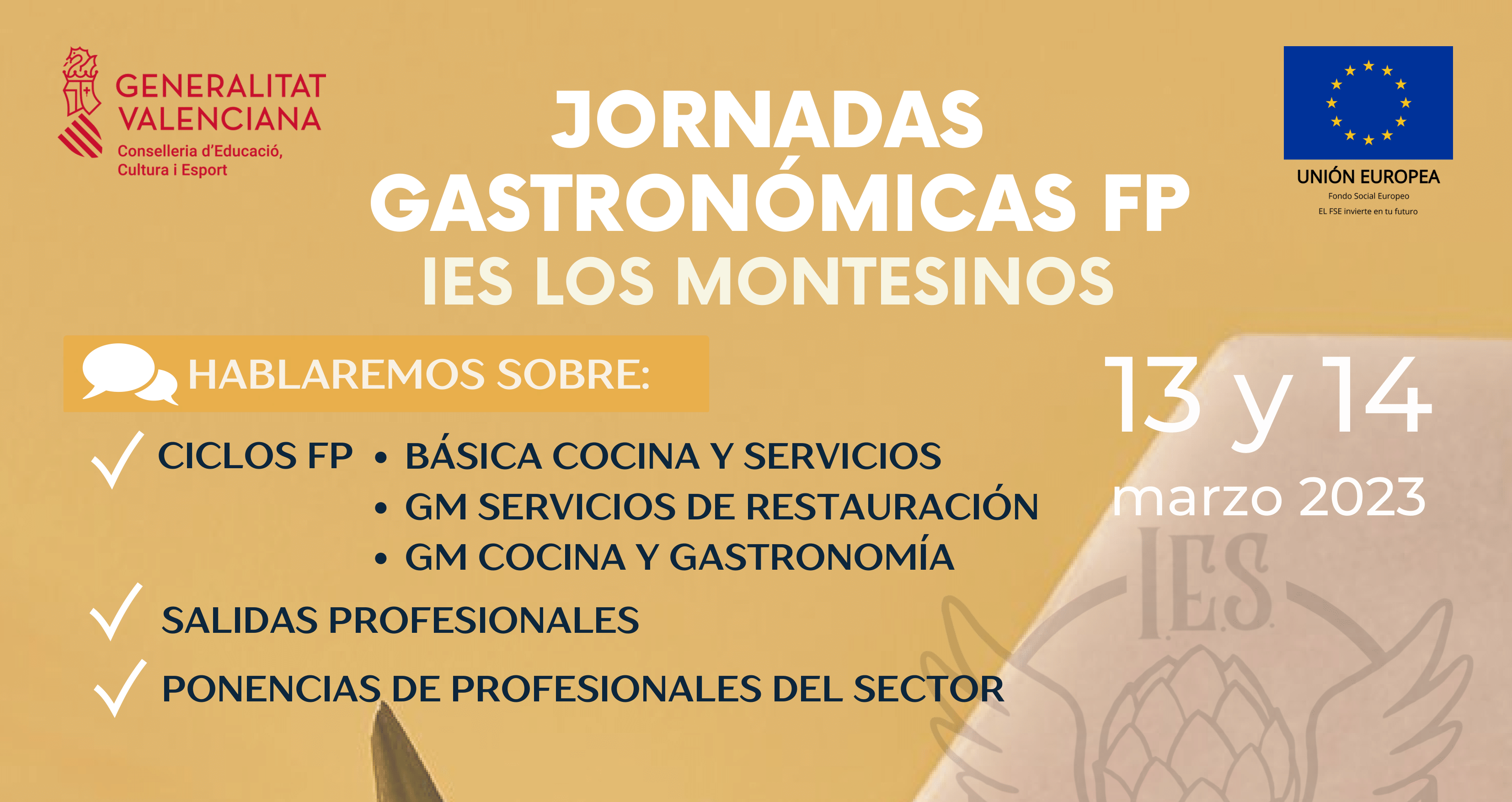 El IES Los Montesinos organiza sus segundas jornadas gastronómicas con asistencia de grandes profesionales del sector