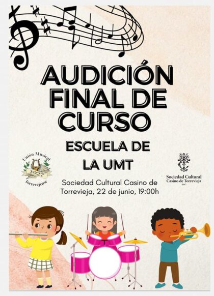 Torrevieja, evento cultural: Audición final de curso de la Unión Musical Torrevejense (UMT), organizada por el Casino