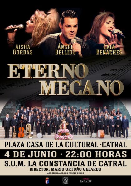 Catral, evento cultural: Concierto piro-musical 'Eterno Mecano', por la banda de música S.U.M. 'La Constancia', dentro de las fiestas de San Juan 2023 organizadas por el Ayuntamiento