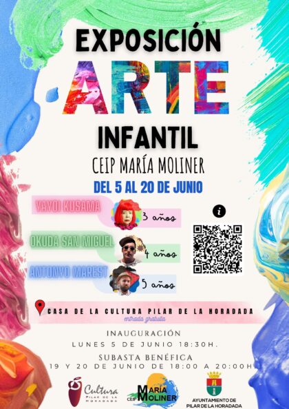 Pilar de la Horadada, evento cultural: Exposición de arte de los alumnos de infantil del CEIP María Moliner, organizada por la Concejalía de Cultura