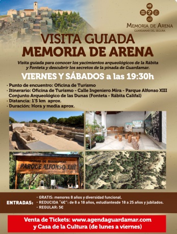 Guardamar del Segura, evento: Visita guiada 'Memoria de arena' para conocer yacimientos arqueológicos de Rábita y Fonteta, dentro de la agenda municipal de julio de 2023 del Ayuntamiento