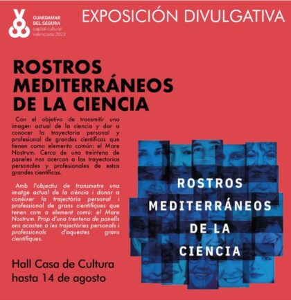 Guardamar del Segura, evento: Exposición 'Rostros mediterráneos de la ciencia, dentro de la agenda municipal de agosto de 2023 del Ayuntamiento