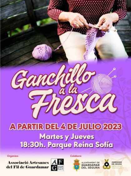 Guardamar del Segura, evento: Actividad 'Ganchillo a la fresca', dentro de la agenda municipal de agosto de 2023 del Ayuntamiento
