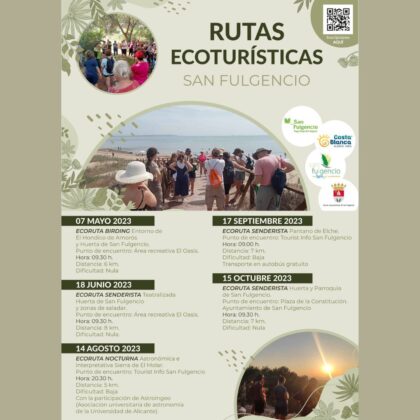 San Fulgencio, evento: Inscripción a la ecoruta senderista del pantano de Elche, dentro de las rutas ecoturísticas guiadas organizadas por la Concejalía de Turismo