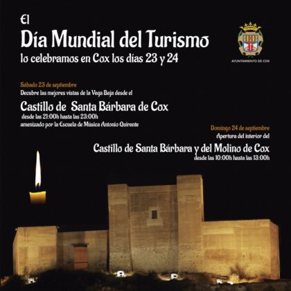 Cox, evento: Apertura del interior del Castillo de Santa Bárbara y del Molino, dentro de los actos del Día Mundial del Turismo organizados por la Concejalía de Turismo