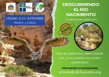 La primera ruta será para descubrir el río Nacimiento./TCVB Siete rutas para conocer los 'Tesoros Naturales' de Orihuela