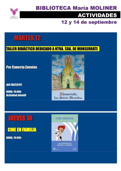 Orihuela, evento: Taller infantil didáctico 'Descubriendo a la Virgen de Monserrate, nuestra patrona', por 'Conecta Eventos', dentro de los actos de las fiestas patronales de la Virgen de Monserrate organizados por el Ayuntamiento
