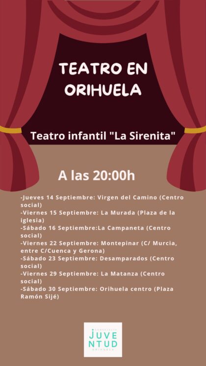 Orihuela: Representación de la obra de teatro infantil 'La sirenita', organizada por la Concejalía de Juventud
