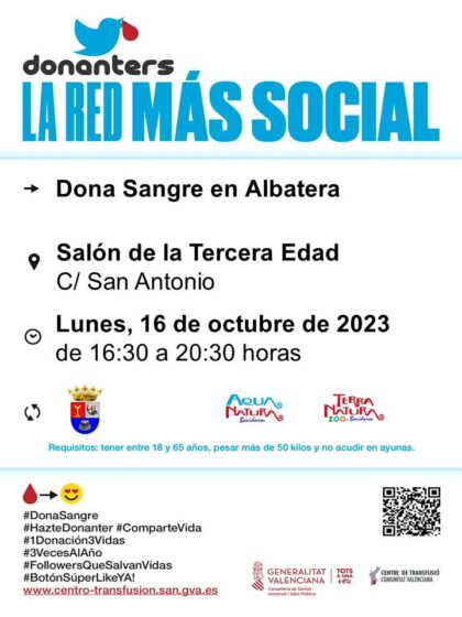 Albatera, evento: Donación de sangre, organizada por el Centro de Transfusiones de la Comunidad Valenciana