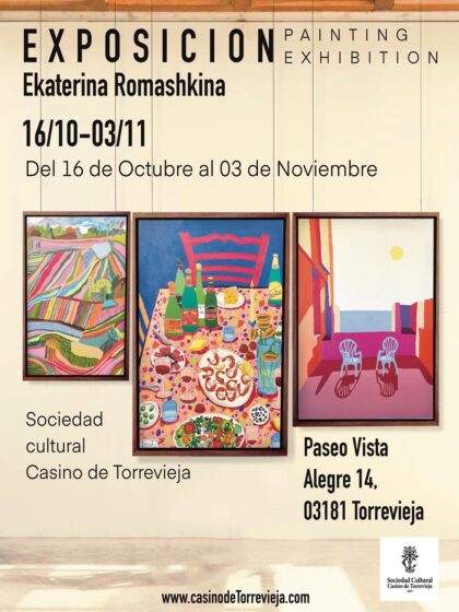 Torrevieja, evento cultural: Acto de apertura de la exposición de pintura de la artista Ekaterina Romashkina, organizada por el Casino