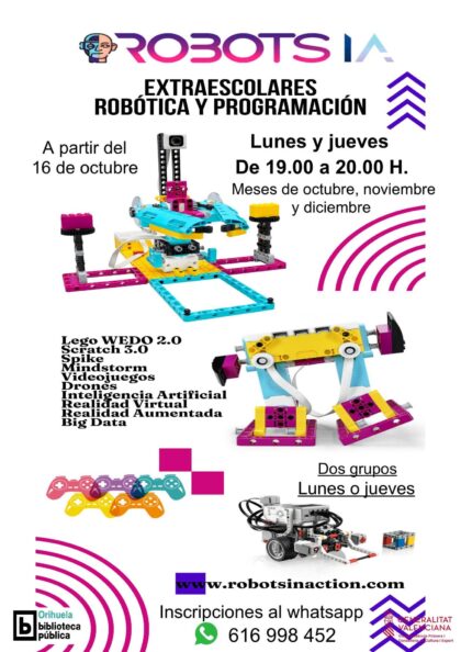 Orihuela, evento: Taller infantil de robótica para niños de 8 a 14 años, organizado por la Biblioteca Pública y Archivo Histórico ‘Fernando de Loazes’