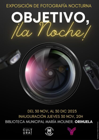 Orihuela, evento: Exposición de fotografía nocturna 'Objetivo. ¡La noche!', organizada por la Biblioteca Municipal ‘María Moliner’