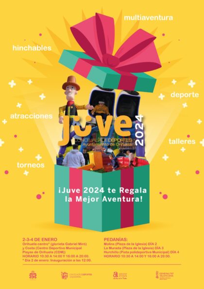 Orihuela, evento: Apertura de JUVE 2024 con variadas actividades y novedades, dentro de los actos de la programación navideña del Ayuntamiento