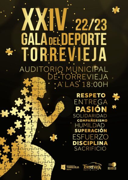 Torrevieja, evento: XXIV Gala del Deporte 2022/23 de Torrevieja con entrega de premios, dentro de la programación cultural para el primer cuatrimestre de 2024 organizada por la Concejalía de Cultura
