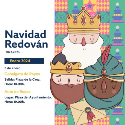 Redován, evento: Cabalgata de los Reyes Magos, dentro del programa de actividades de Navidad del mes de diciembre y enero organizado por el Ayuntamiento
