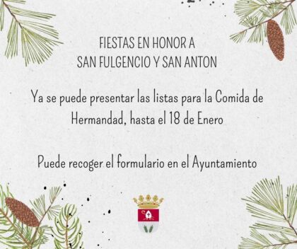 San Fulgencio, evento: Procesión en honor al patrón San Fulgencio y fuegos artificiales, dentro de los actos de las fiestas patronales en honor a San Fulgencio y San Antonio Abad
