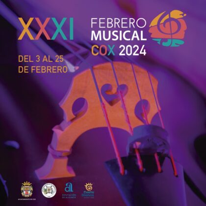 Cox, evento cultural: XXXI Concurso Nacional de Interpretación Musical 'Villa de Cox' con once participantes, dentro del XXXI Febrero Musical organizado por la Concejalía de Cultura y la S.M. 'La Armónica'