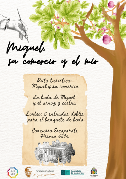 El comercio de Orihuela presenta la campaña 'Miguel, su comercio y el mío' con una recreación de la boda del poeta
