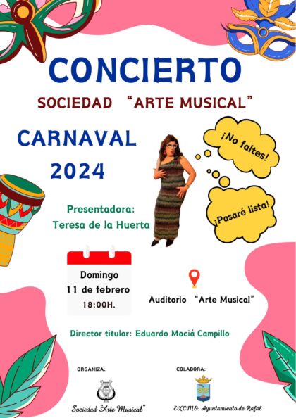 Rafal, evento: Desfile de disfraces de Carnaval, dentro de los actos de la programación cultural de febrero y marzo de 2024 del Ayuntamiento