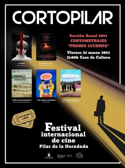 Pilar de la Horadada, evento cultural: Sesión de cine con los cortos de la sección anual 2024 'Premio Lucerna' del VIII Festival Internacional de Cortometrajes 'Cortopilar', organizada por la Concejalía de Cultura y 'El octavo arte'