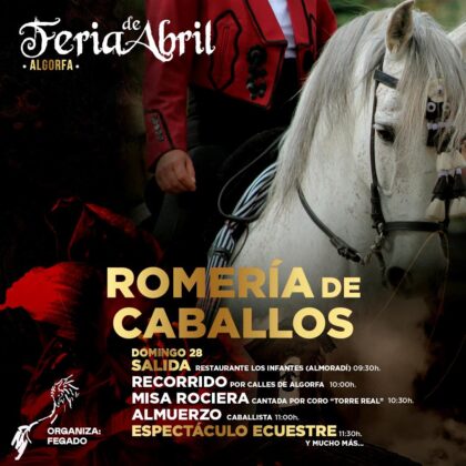 Almoradí, evento: Salida de la romería de caballos, dentro de los actos de la 7ª Feria de Abril 2024 organizados por el Ayuntamiento