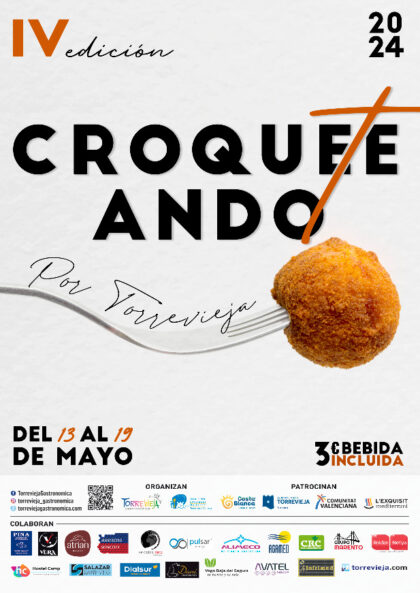 Torrevieja, evento: IV Concurso 'Croqueteando por Torrevieja', con 17 diferentes establecimientos participantes, organizado por la Asociación de Empresas de Hostelería de Torrevieja y Comarca (AEHTC)