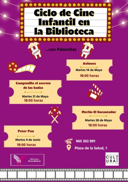 Orihuela, evento cultural: APLAZADA al MIÉRCOLES 5 de junio Sesión de cine con la película estadounidense de dibujos animados 'Peter Pan' (1953) en el ciclo 'Cine infantil en la biblioteca...con palomitas', dentro de la programación cultural de junio de la Biblioteca Municipal ‘María Moliner’