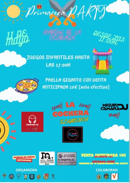 Orihuela, evento: Primavera Party Cristiana, con conciertos, actuaciones de dj, talleres, juegos infantiles y paella gigante, organizada por las ocho comparsas cristianas de las Fiestas de la Reconquista oriolana