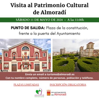 Almoradí, evento: Visita guiada para conocer el patrimonio cultural de Almoradí, dentro de los actos de la programación turística de mayo de la Concejalía de Turismo