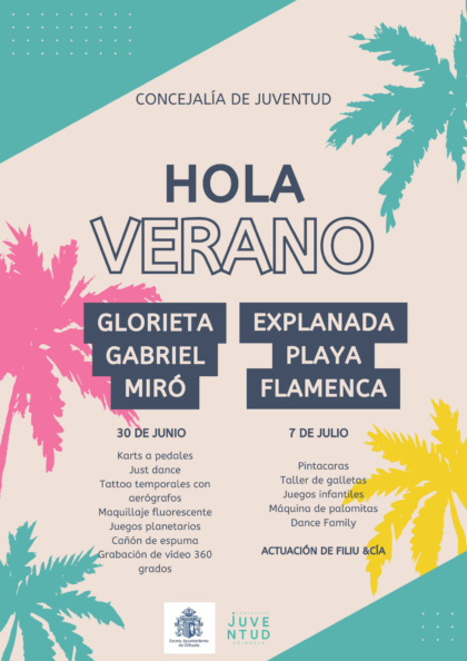 Orihuela Costa, evento: Talleres de pintacaras y de galletas, juegos infantiles, 'dance family' y actuación del cantante Filu & Cia para celebrar la bienvenida al verano, organizados por la Concejalía de Juventud